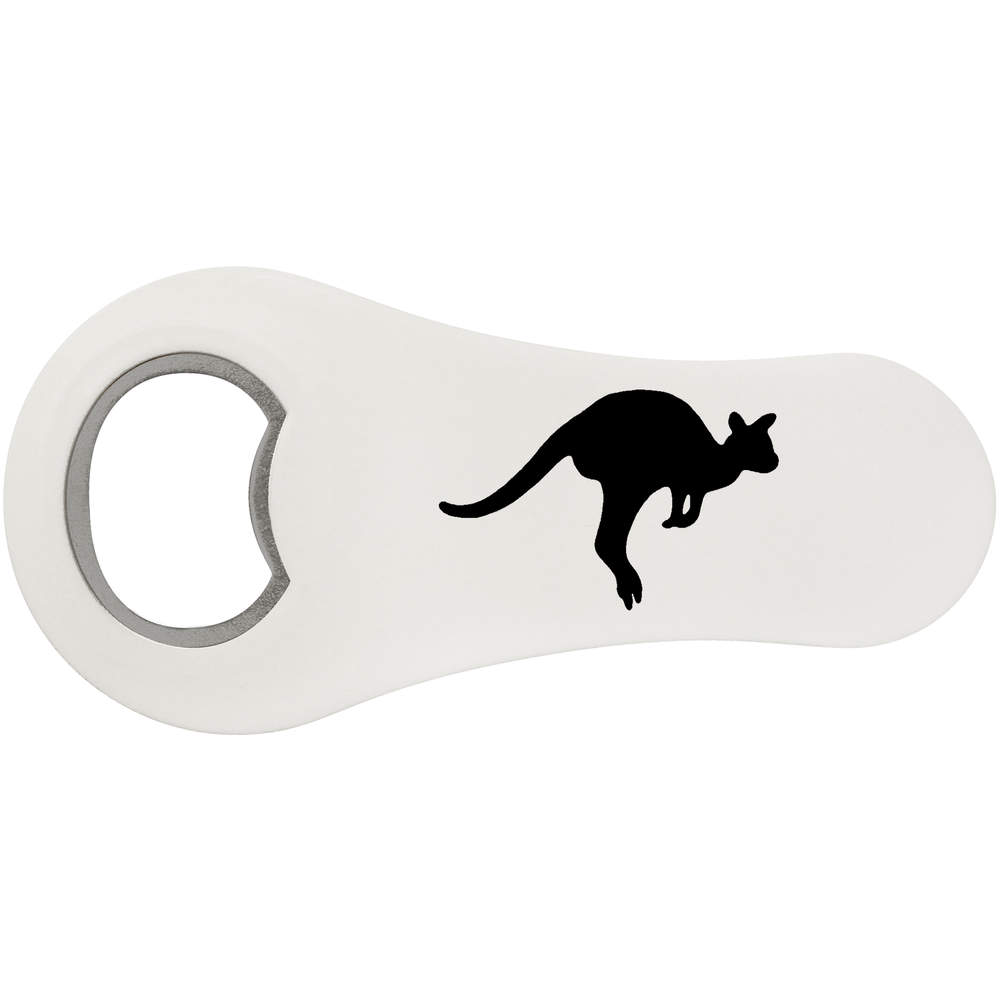 'Kangaroo Silhouette' Magnetic Bottle Opener / Fridge Magnet - Flat Bar Tool for Beer, Soft Drinks, Kitchens and Home Bars (BO00032862)