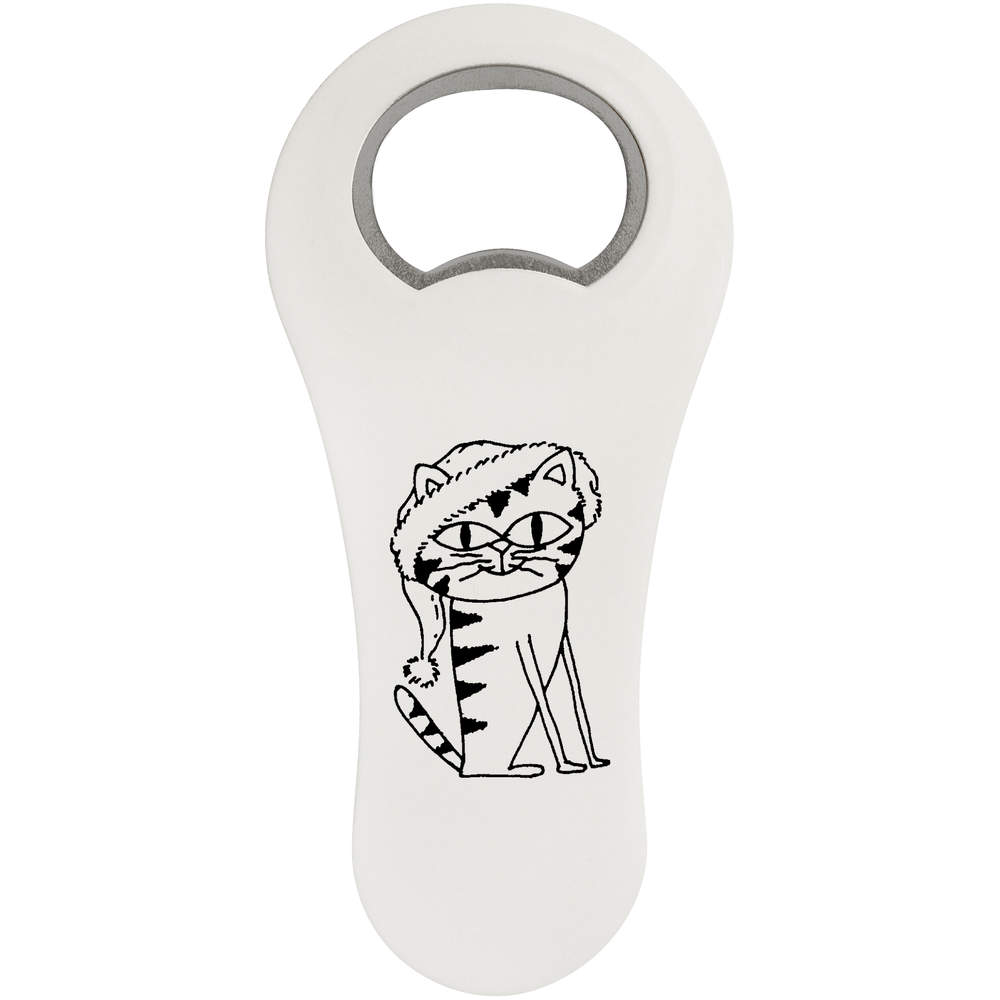 'Christmas Cat' Bottle Opener Fridge Magnet (BO00037260)