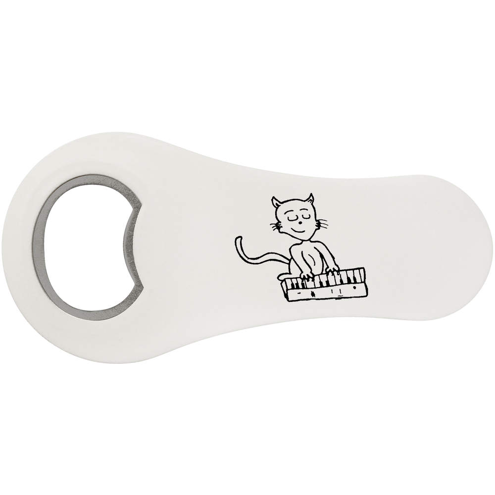 'Cat Playing Piano' Bottle Opener Fridge Magnet (BO00044478)