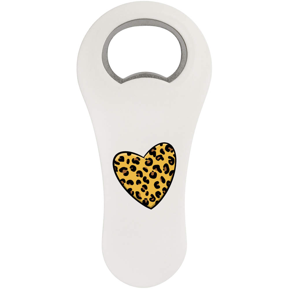 'Leopard Print Heart' Bottle Opener Fridge Magnet (BO00060386)
