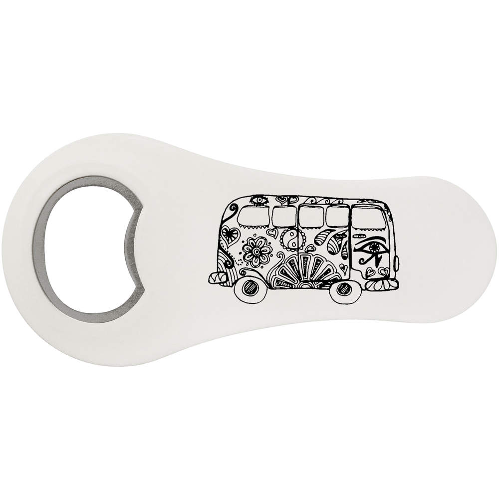 'Hippy Camper Van' Bottle Opener Fridge Magnet (BO00065427)