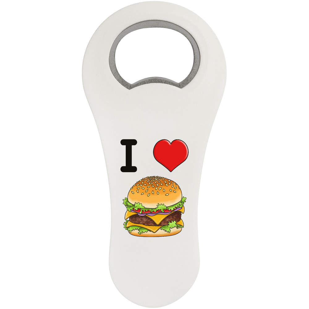 'I Love Burgers' Bottle Opener Fridge Magnet (BO00069718)