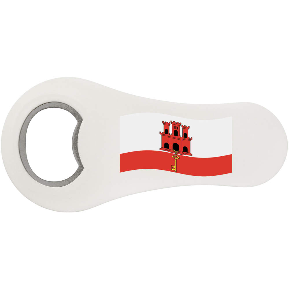 'Waving Gibraltar Flag' Bottle Opener Fridge Magnet (BO00079889)