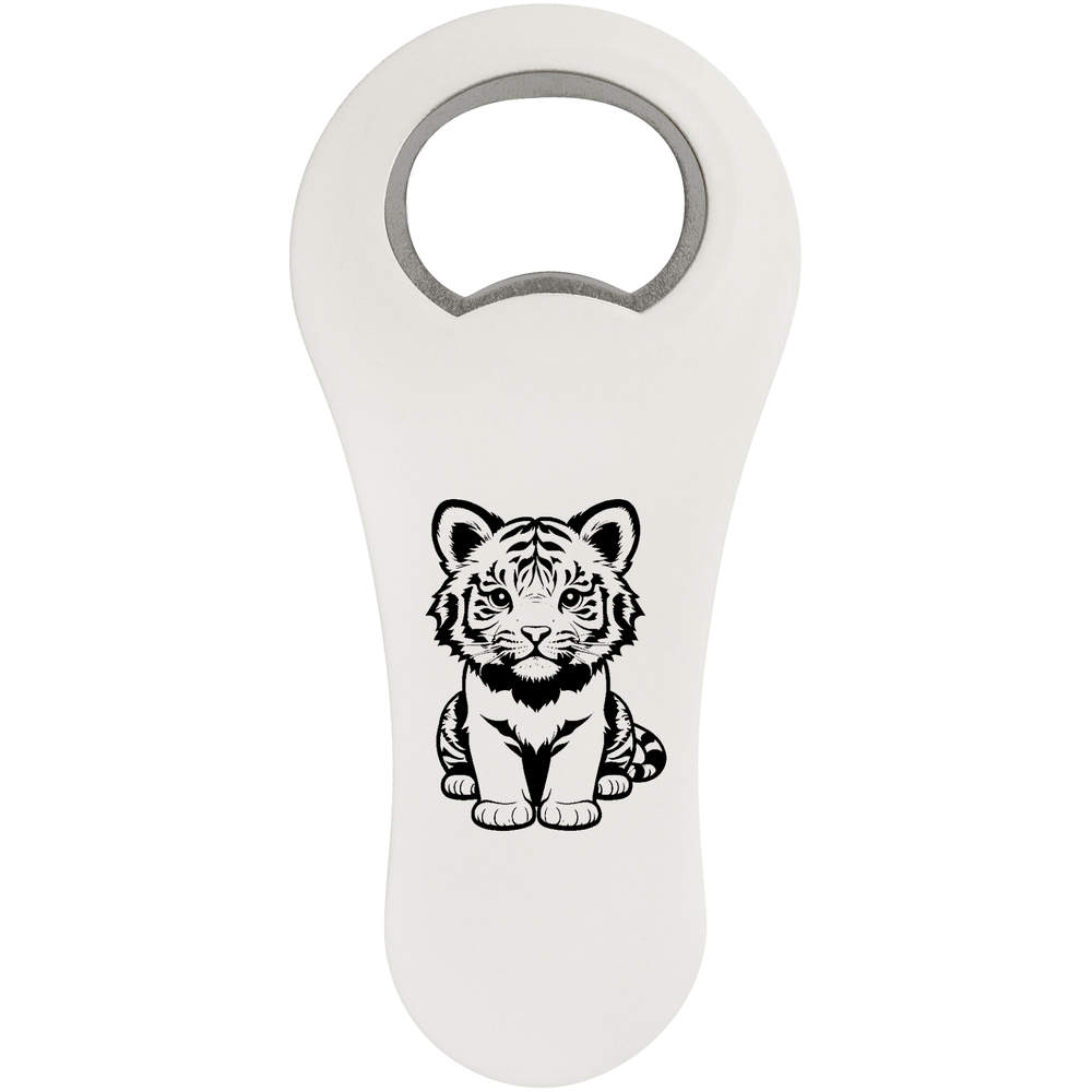 'Tiger Cub' Magnetic Bottle Opener / Fridge Magnet - Flat Bar Tool for Beer, Soft Drinks, Kitchens and Home Bars (BO00079959)