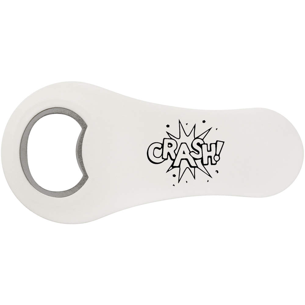 'Crash! Comic Bubble' Magnetic Bottle Opener / Fridge Magnet - Flat Bar Tool for Beer, Soft Drinks, Kitchens and Home Bars (BO00083238)