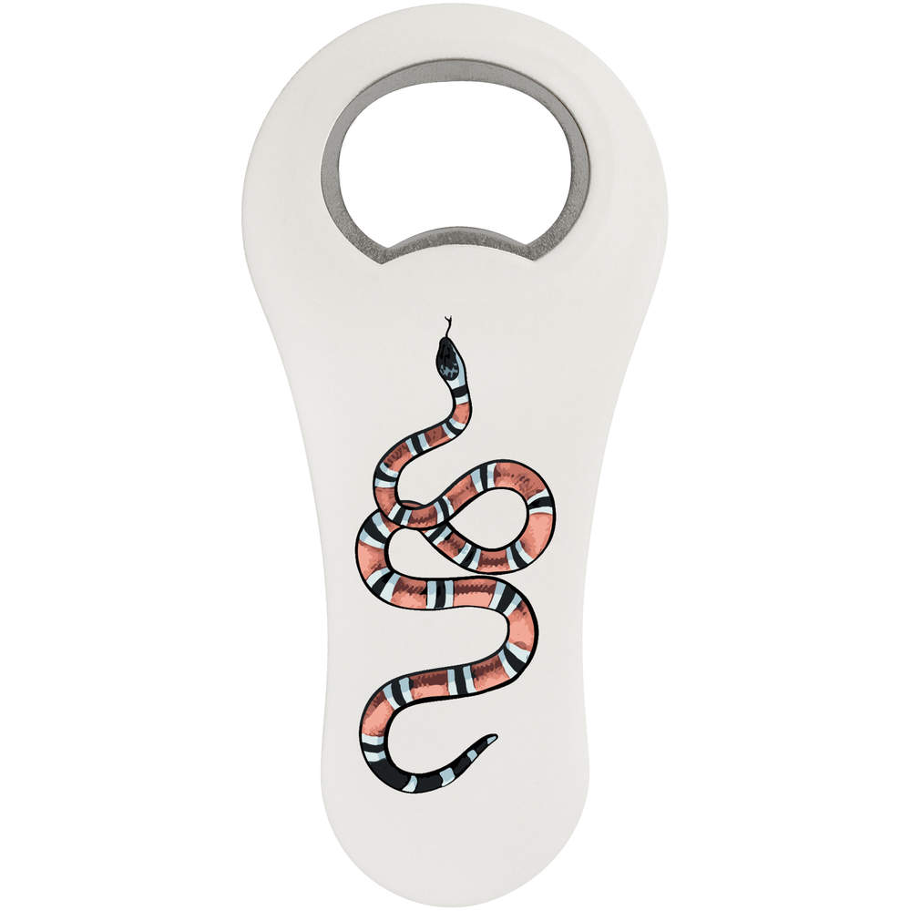 'Coral Snake' Magnetic Bottle Opener / Fridge Magnet - Flat Bar Tool for Beer, Soft Drinks, Kitchens and Home Bars (BO00084091)