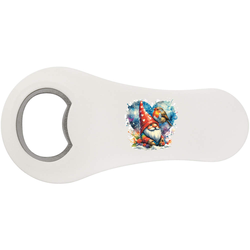 'Garden Gnome & Robin' Bottle Opener Fridge Magnet (BO00084630)