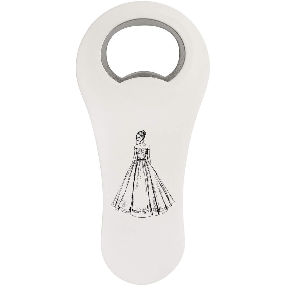 'Wedding Dress' Bottle Opener Fridge Magnet (BO00085202)