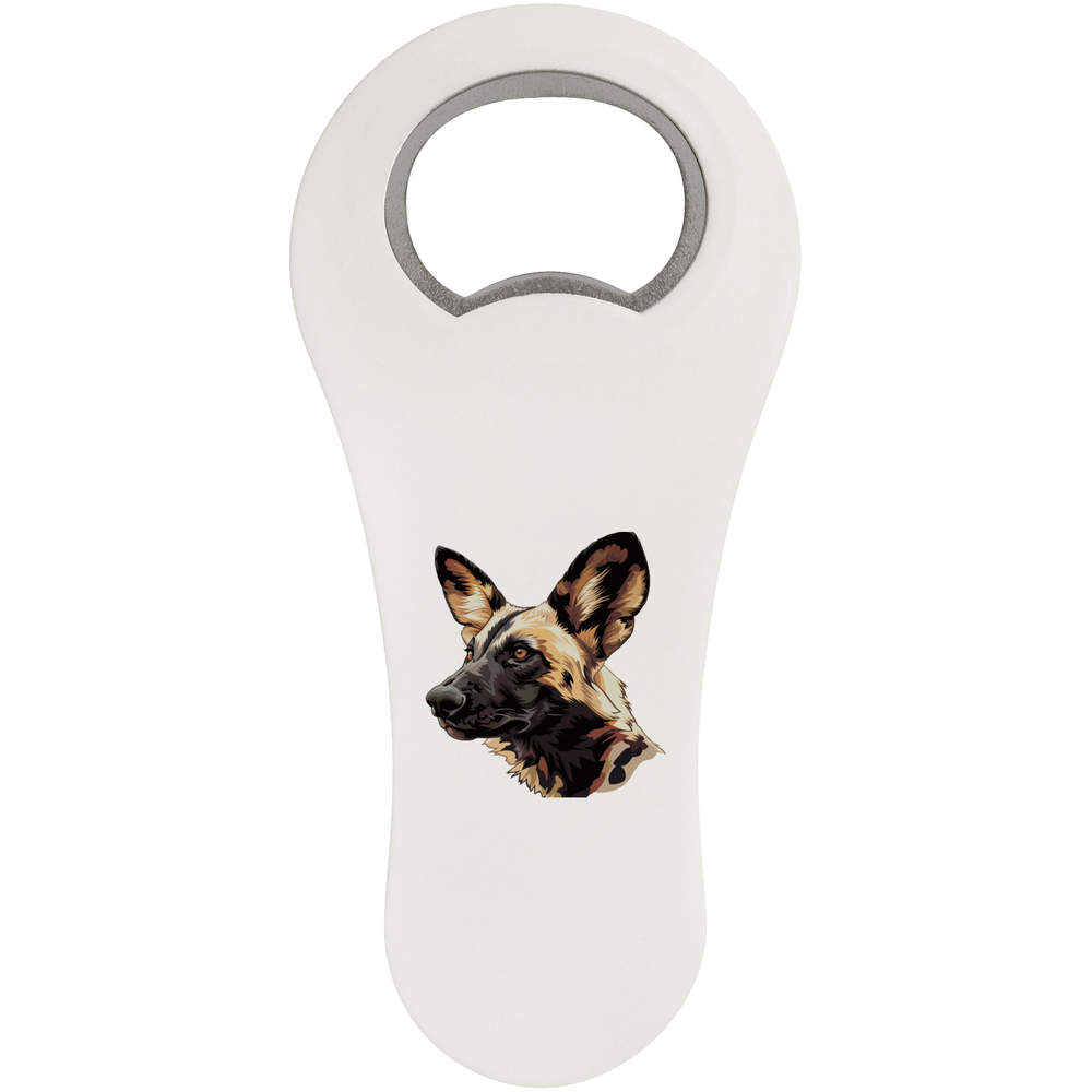 'African Wild Dog Side View' Bottle Opener Fridge Magnet (BO00086098)