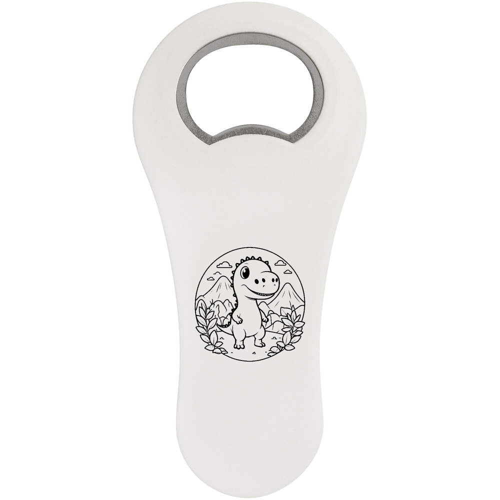 'Cute Dinosaur' Magnetic Bottle Opener / Fridge Magnet - Flat Bar Tool for Beer, Soft Drinks, Kitchens and Home Bars (BO00087614)