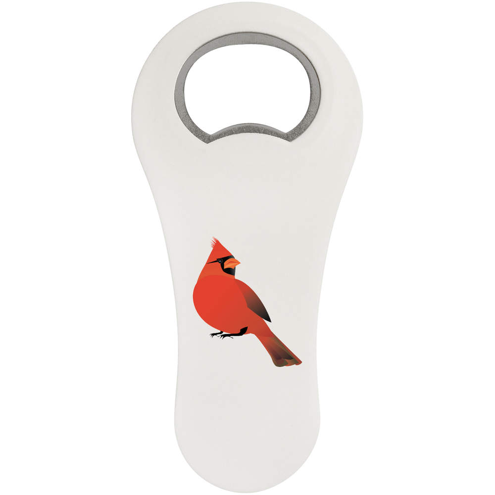 'Red Cardinal' Magnetic Bottle Opener / Fridge Magnet - Flat Bar Tool for Beer, Soft Drinks, Kitchens and Home Bars (BO00088216)