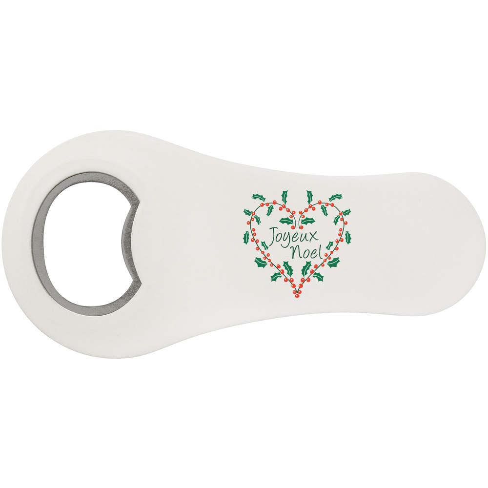 'Joyeux Noel Heart' Magnetic Bottle Opener / Fridge Magnet - Flat Bar Tool for Beer, Soft Drinks, Kitchens and Home Bars (BO00088418)