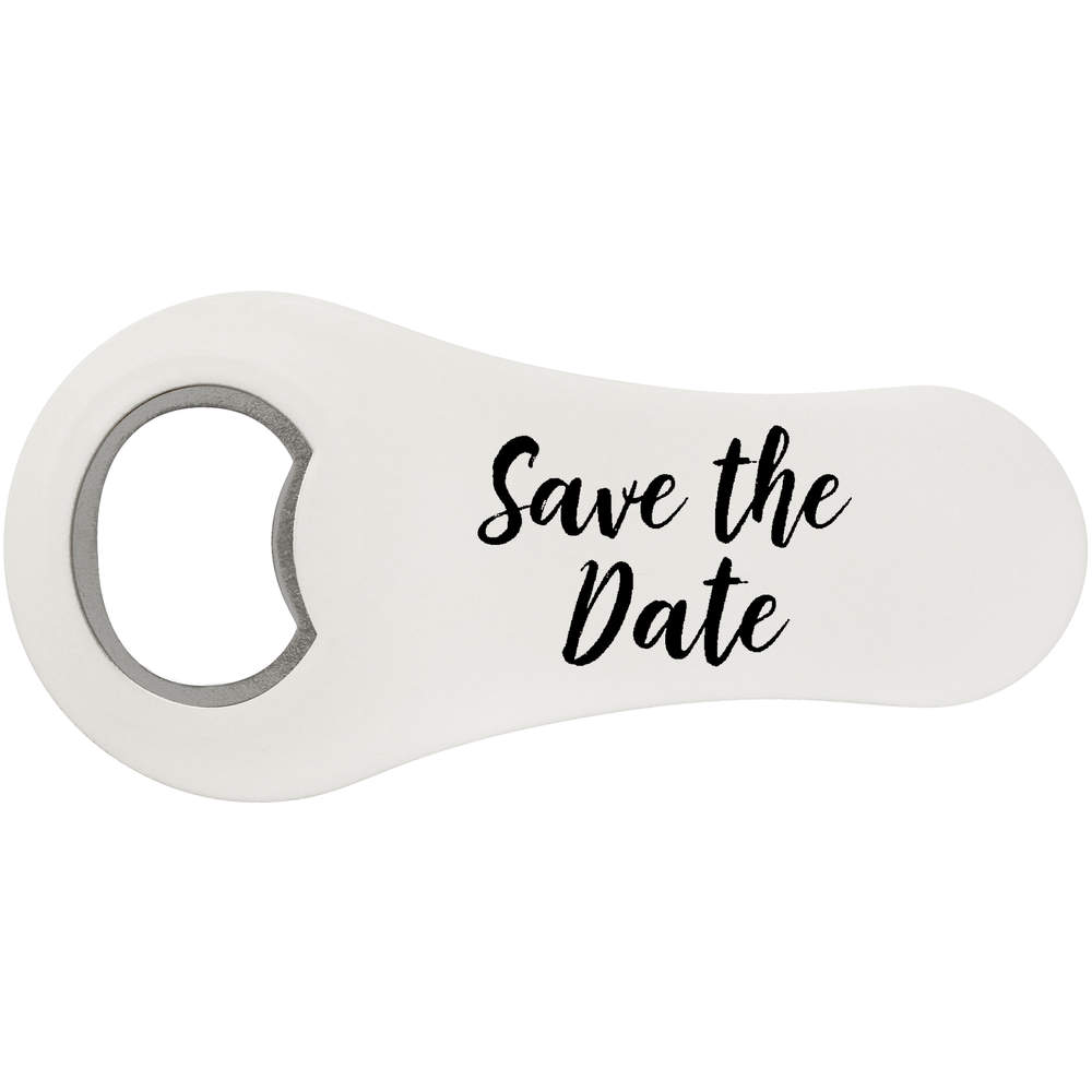 'Save The Date' Magnetic Bottle Opener / Fridge Magnet - Flat Bar Tool for Beer, Soft Drinks, Kitchens and Home Bars (BO00088973)