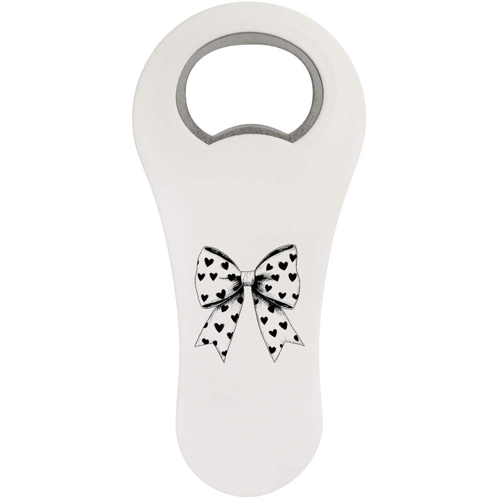 'Coquette Bow with Hearts' Bottle Opener Fridge Magnet (BO00090746)