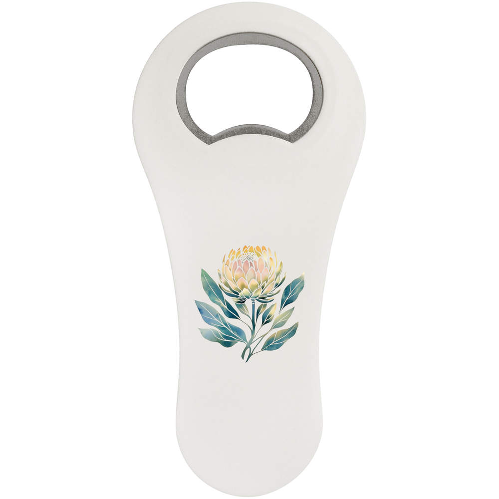 'Protea Flower with Leaves' Bottle Opener Fridge Magnet (BO00090819)