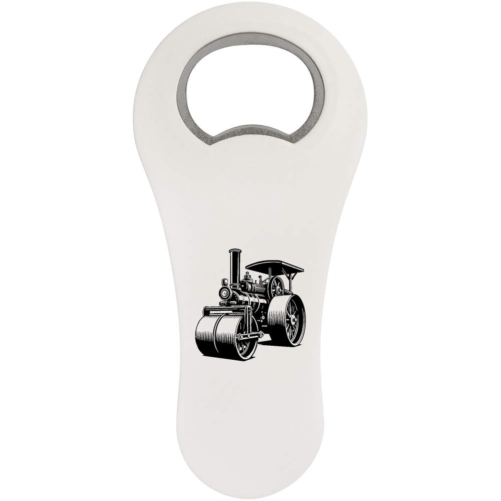 'Vintage Steam Roller' Magnetic Bottle Opener / Fridge Magnet - Flat Bar Tool for Beer, Soft Drinks, Kitchens and Home Bars (BO00091967)