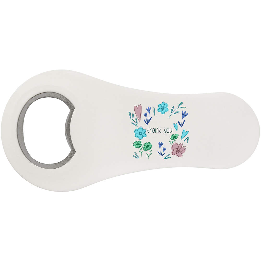 'Thank You' Magnetic Bottle Opener / Fridge Magnet - Flat Bar Tool for Beer, Soft Drinks, Kitchens and Home Bars (BO00091974)