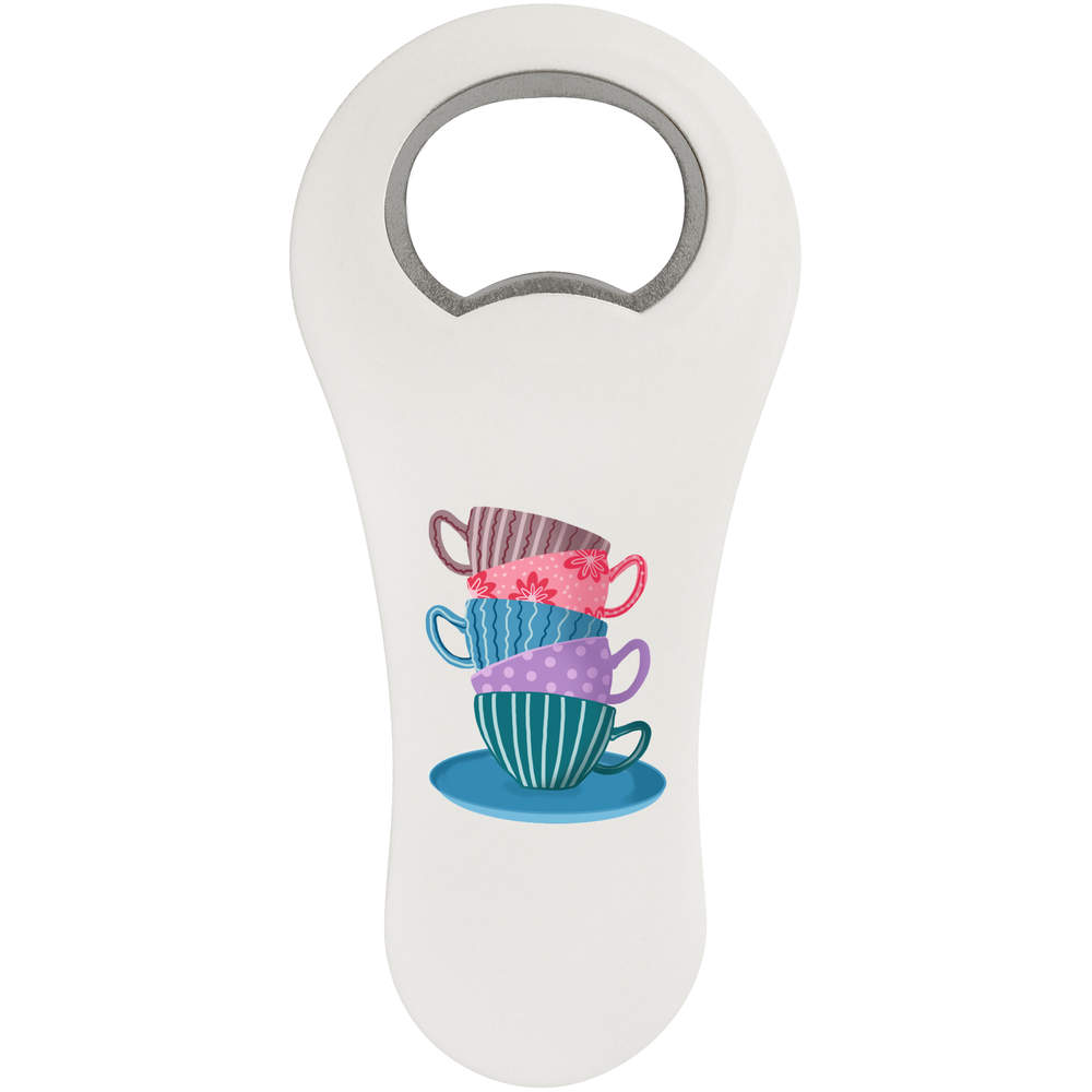 'Stacked Teacups' Bottle Opener Fridge Magnet (BO00092018)