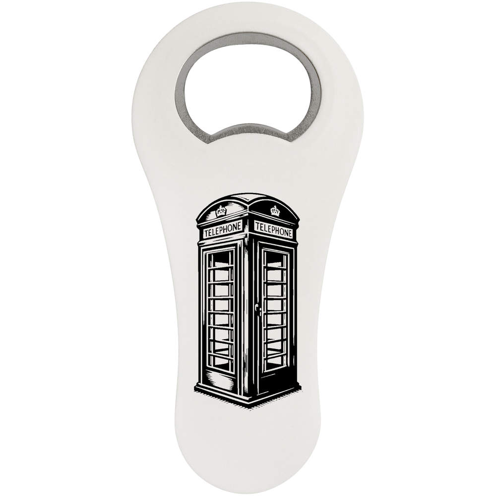 'British Telephone Kiosk' Magnetic Bottle Opener / Fridge Magnet - Flat Bar Tool for Beer, Soft Drinks, Kitchens and Home Bars (BO00092034)