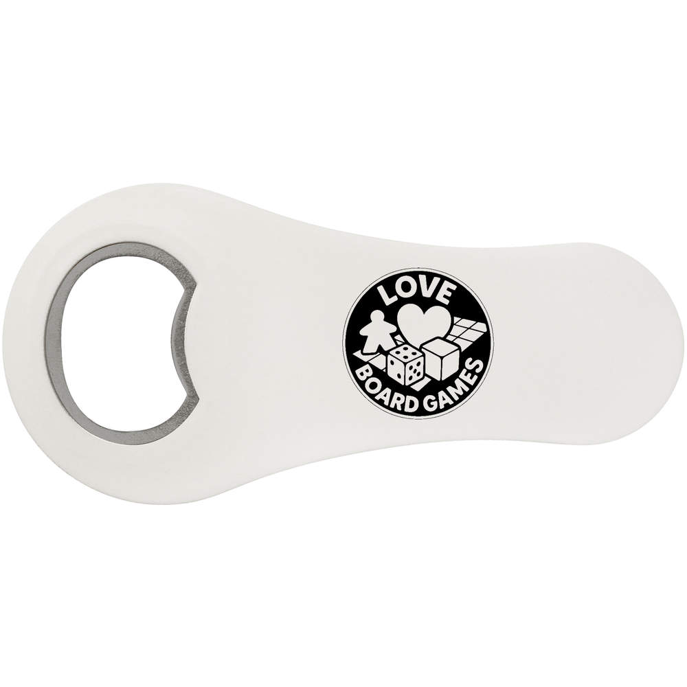 'Love Board Games' Magnetic Bottle Opener / Fridge Magnet - Flat Bar Tool for Beer, Soft Drinks, Kitchens and Home Bars (BO00093136)