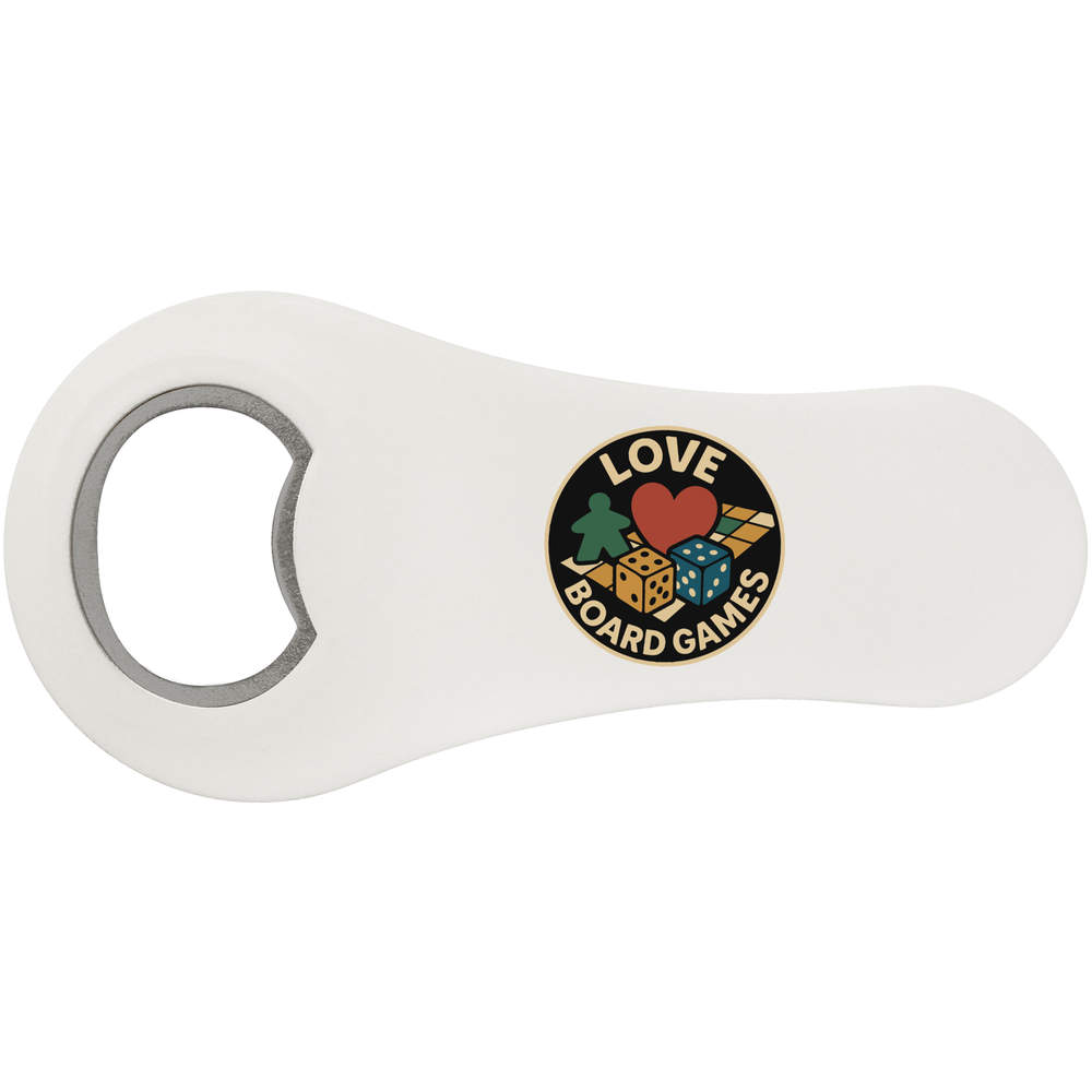 'Love Board Games' Magnetic Bottle Opener / Fridge Magnet - Flat Bar Tool for Beer, Soft Drinks, Kitchens and Home Bars (BO00093138)