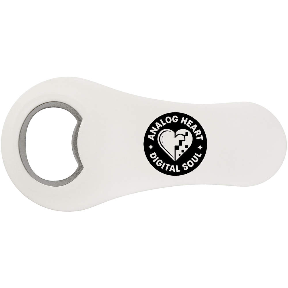 'Analogue Heart' Magnetic Bottle Opener / Fridge Magnet - Flat Bar Tool for Beer, Soft Drinks, Kitchens and Home Bars (BO00093369)