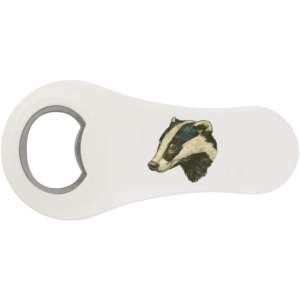 'Badger Portrait Side View' Magnetic Bottle Opener / Fridge Magnet - Flat Bar Tool for Beer, Soft Drinks, Kitchens and Home Bars (BO00093604)