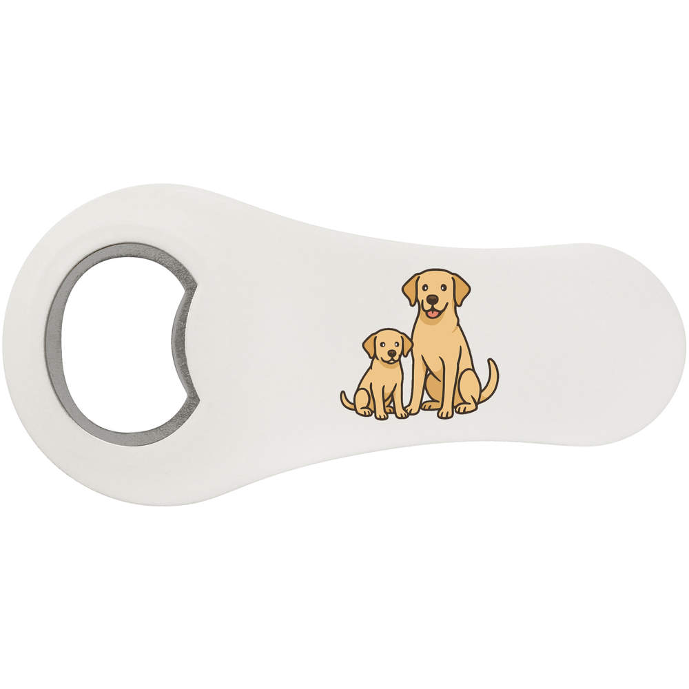 'Labrador Adult and Puppy' Magnetic Bottle Opener / Fridge Magnet - Flat Bar Tool for Beer, Soft Drinks, Kitchens and Home Bars (BO00093813)