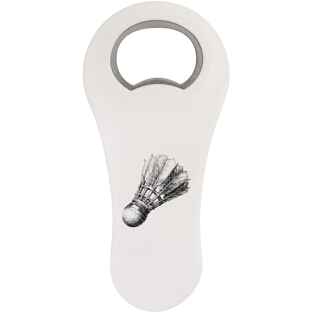 'Badminton Shuttlecock' Magnetic Bottle Opener / Fridge Magnet - Flat Bar Tool for Beer, Soft Drinks, Kitchens and Home Bars (BO00095744)