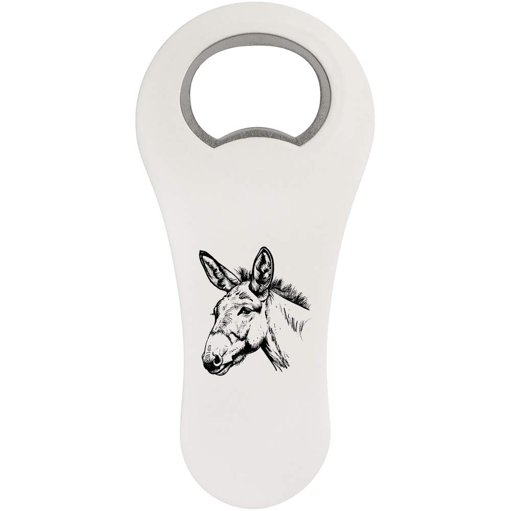 'Donkey Portrait' Magnetic Bottle Opener / Fridge Magnet - Flat Bar Tool for Beer, Soft Drinks, Kitchens and Home Bars (BO00096573)