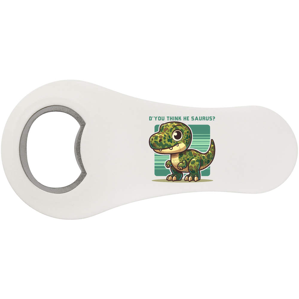 'Cute Baby Camo Dinosaur' Magnetic Bottle Opener / Fridge Magnet - Flat Bar Tool for Beer, Soft Drinks, Kitchens and Home Bars (BO00097546)