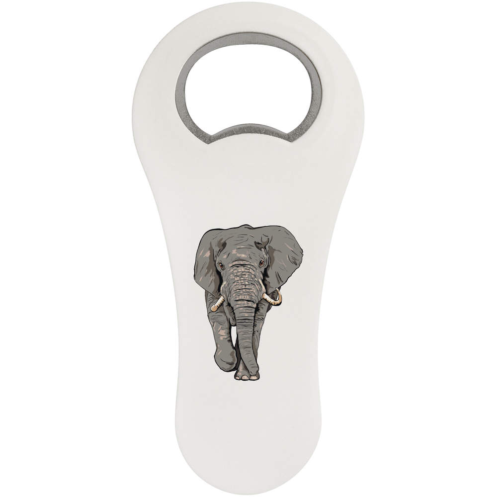 'Grey Elephant' Magnetic Bottle Opener / Fridge Magnet - Flat Bar Tool for Beer, Soft Drinks, Kitchens and Home Bars (BO00097575)