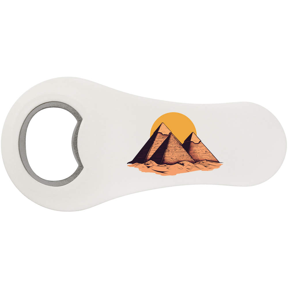 'Pyramids with Sun' Magnetic Bottle Opener / Fridge Magnet - Flat Bar Tool for Beer, Soft Drinks, Kitchens and Home Bars (BO00099416)