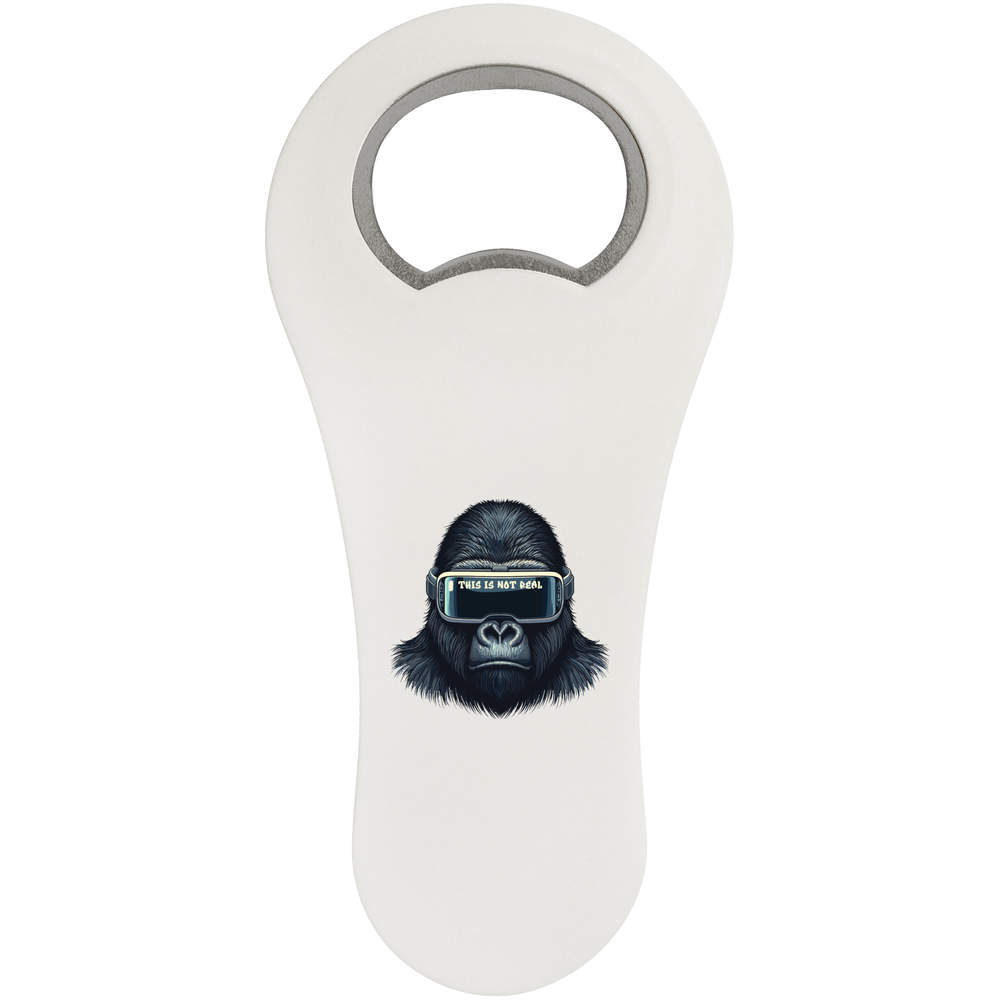 'Virtual Reality Gorilla' Magnetic Bottle Opener / Fridge Magnet - Flat Bar Tool for Beer, Soft Drinks, Kitchens and Home Bars (BO00100156)