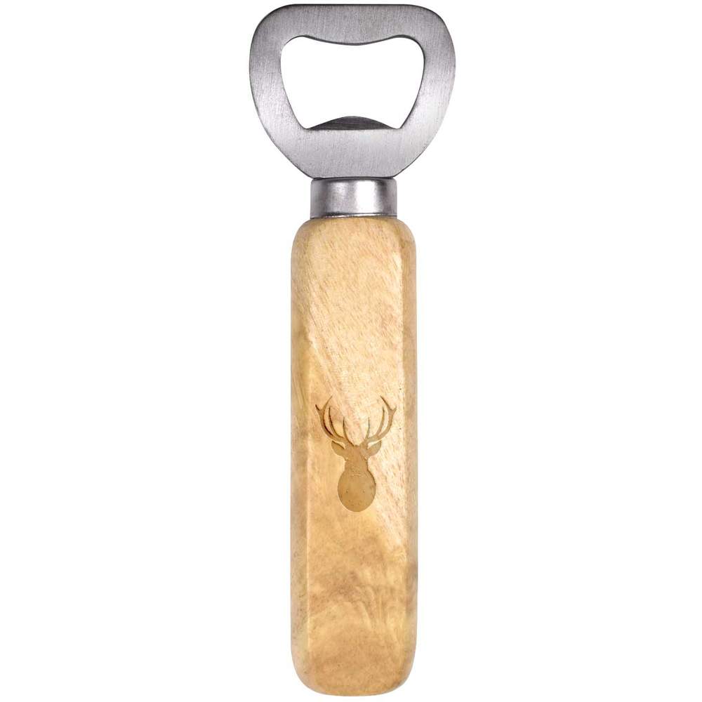 'Black Stag Head' Wooden Bottle Opener (BO00047876)