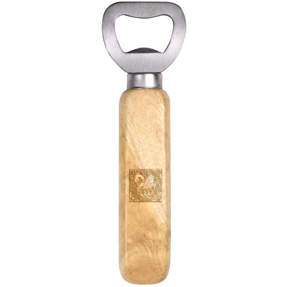 'Square Swan Motif' Wooden Bottle Opener (BO00048876)