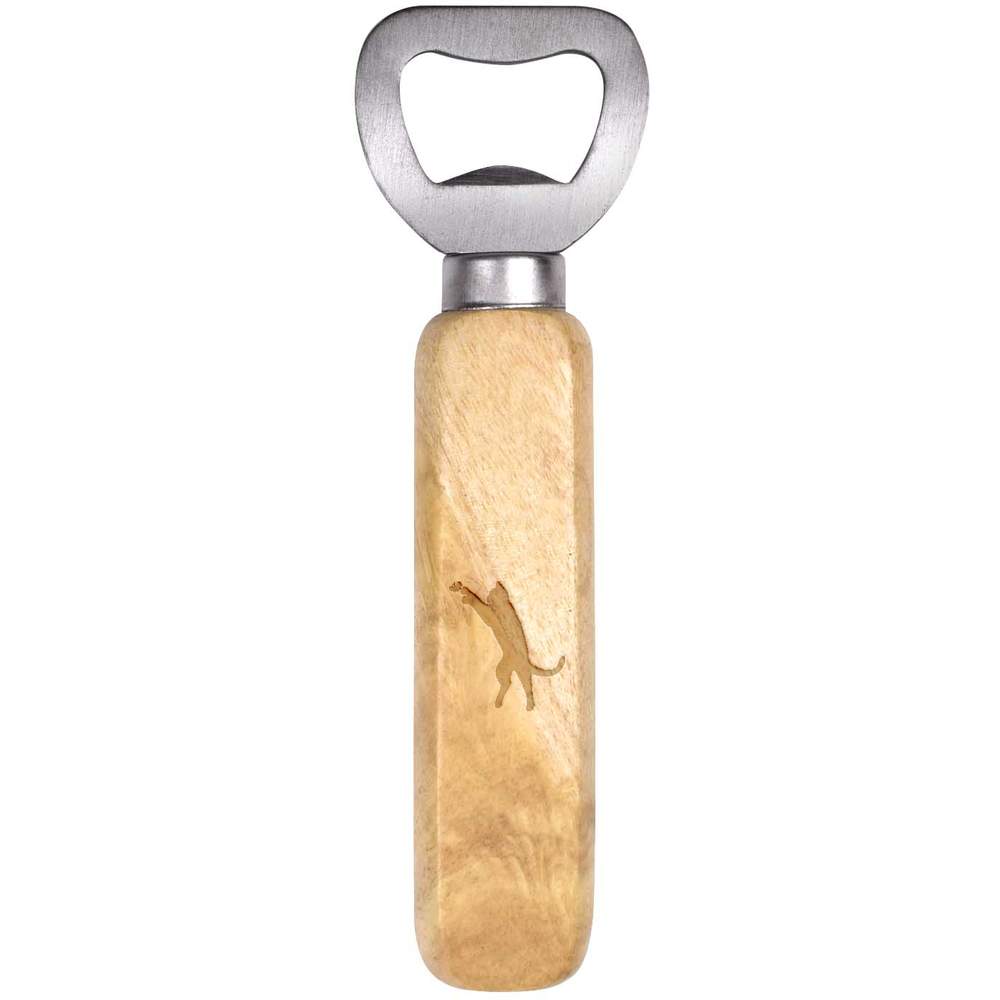 'Cat With Butterfly' Wooden Bottle Opener (BO00049683)