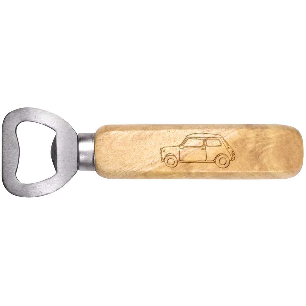 'Mini Car' Wooden Bottle Opener - Handheld Bar Tool for Beer, Soft Drinks, Kitchens and Home Bars (BO00052717)