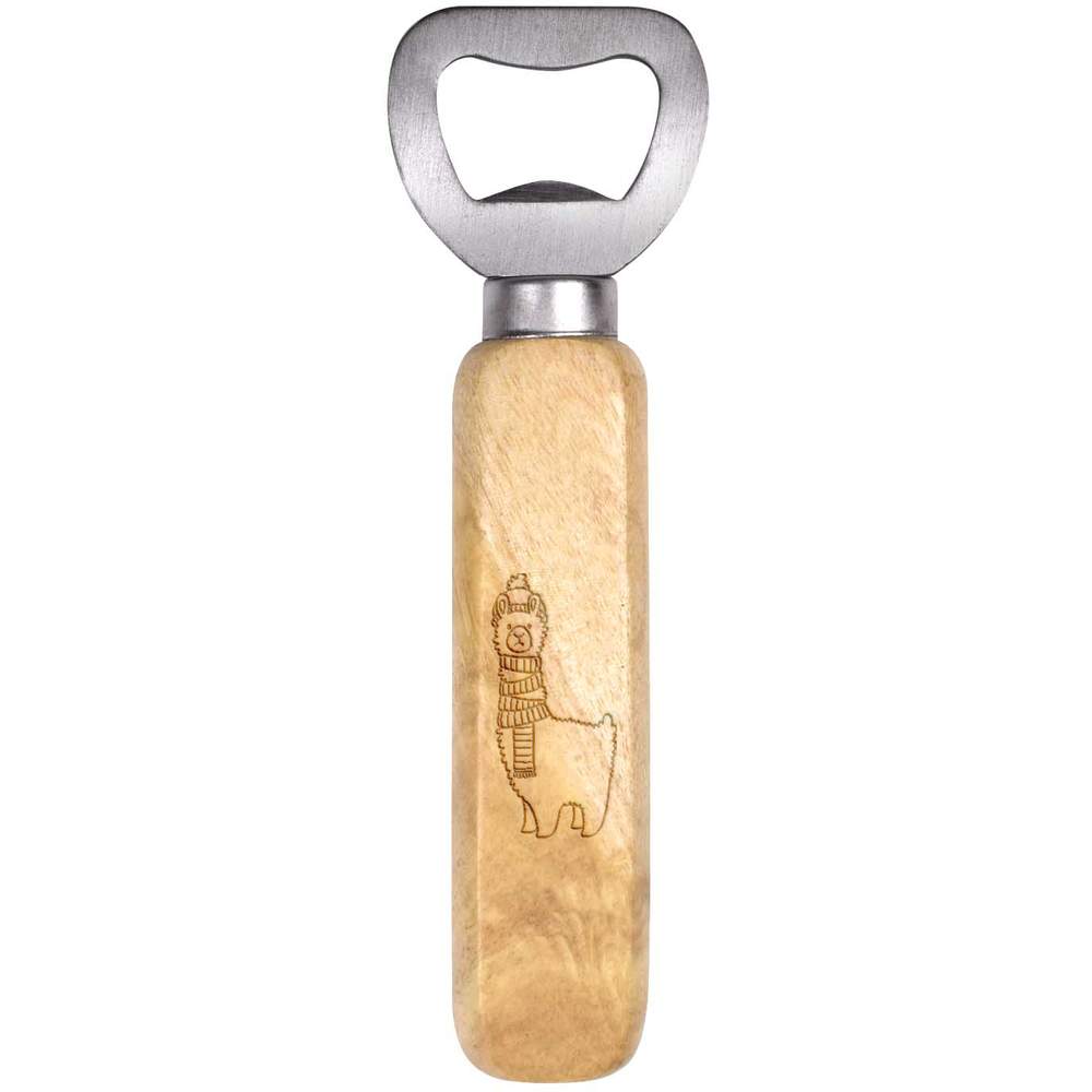 'Knitwear Llama' Wooden Bottle Opener (BO00056475)