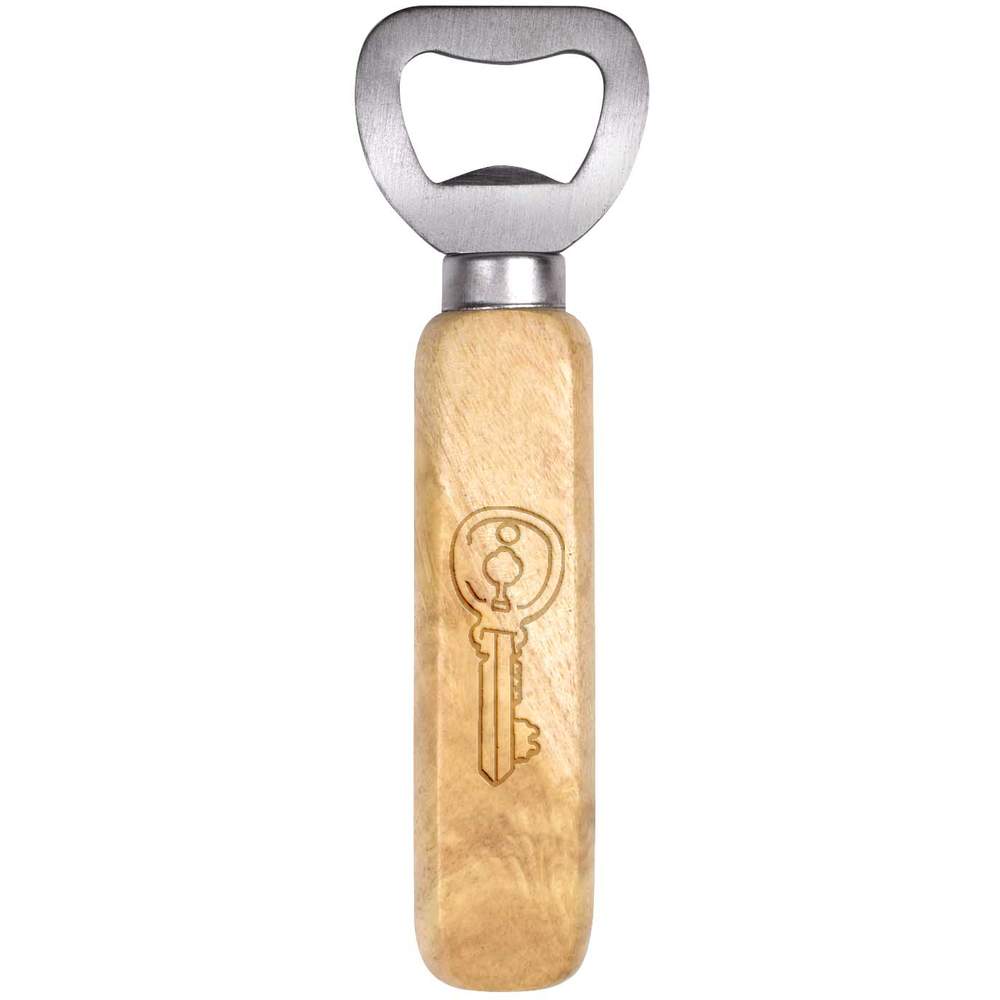 'Club Key' Wooden Bottle Opener - Handheld Bar Tool for Beer, Soft Drinks, Kitchens and Home Bars (BO00084365)