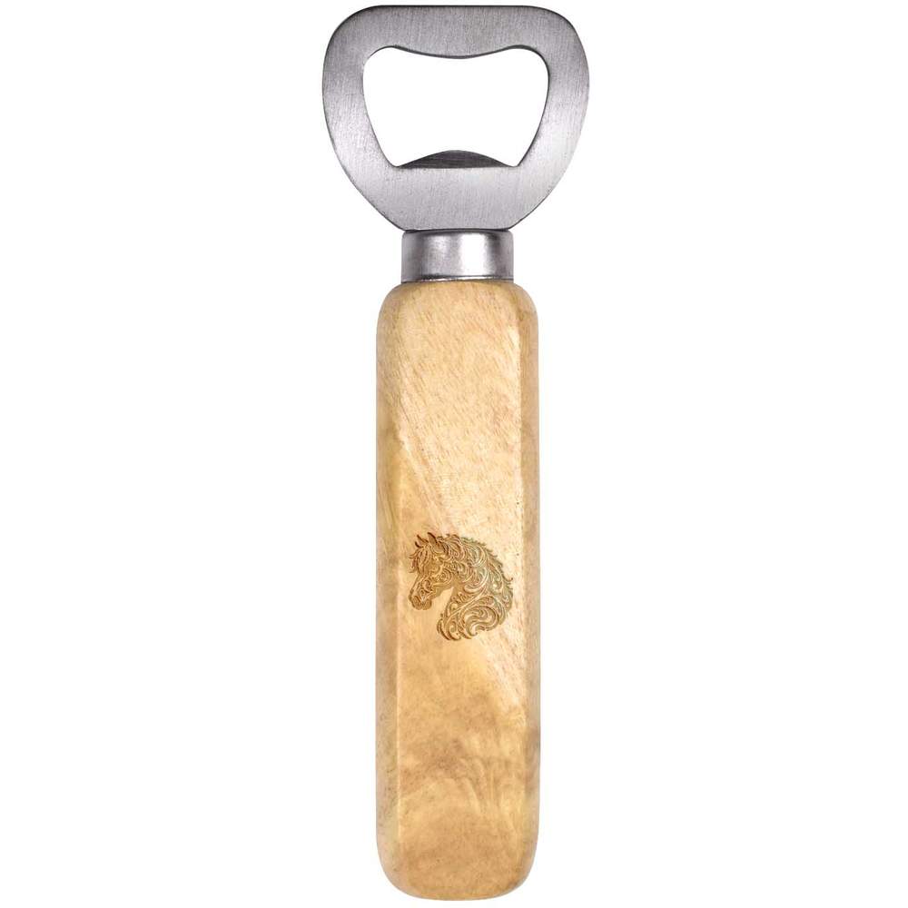 'Stylised Horse Portrait' Wooden Bottle Opener (BO00084585)