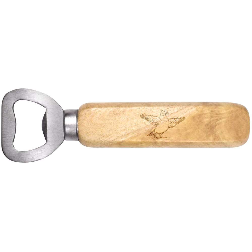 'Pigeon With Wings Spread' Wooden Bottle Opener - Handheld Bar Tool for Beer, Soft Drinks, Kitchens and Home Bars (BO00084752)