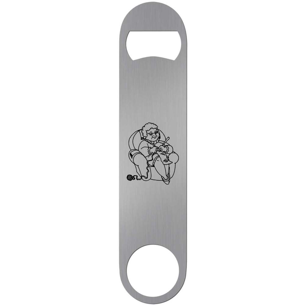 'Knitting Grandma' Bar Blade Bottle Opener (BR00000565)