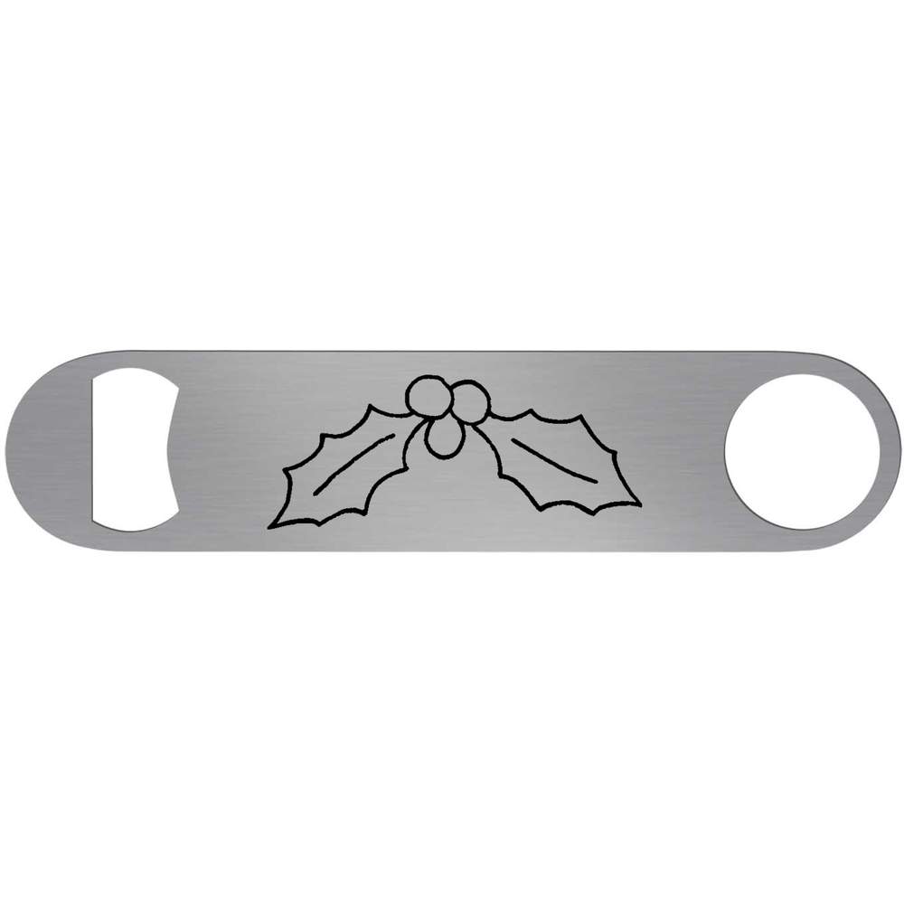 'Holly Leaves & Berries' Bar Blade Bottle Opener (BR00008053)
