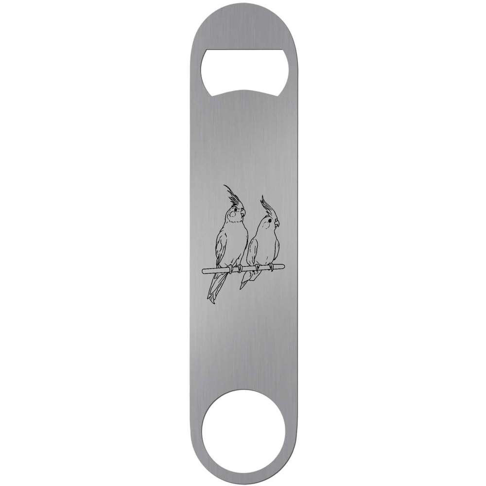 'Perched Cockatiels' Bar Blade Bottle Opener (BR00012205)