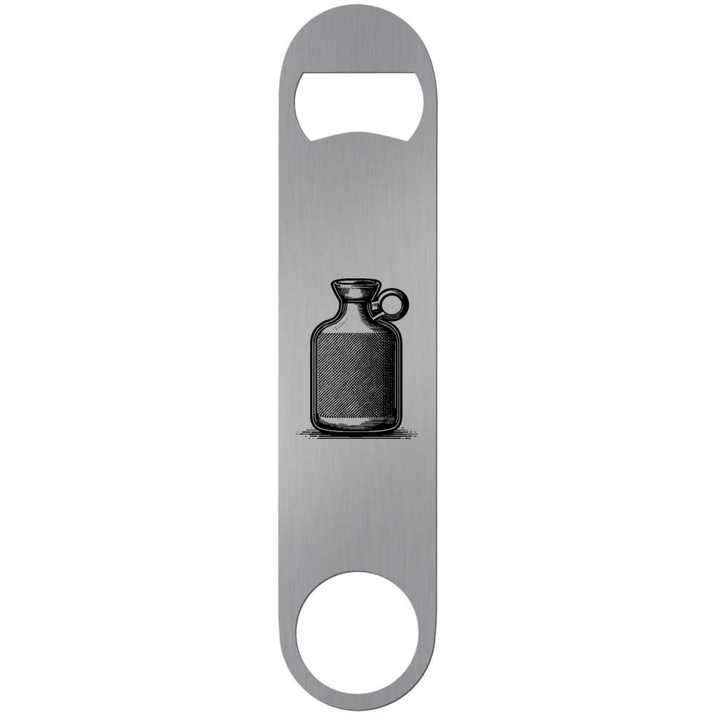 'Hot Water Bottle' Bar Blade Bottle Opener - Silver - Stainless Steel Speed Opener for Home Bars, Pubs and Bartenders (BR00019704)