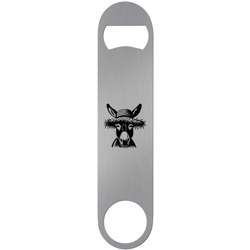 'Donkey Wearing A Straw Hat' Bar Blade Bottle Opener (BR00020505)