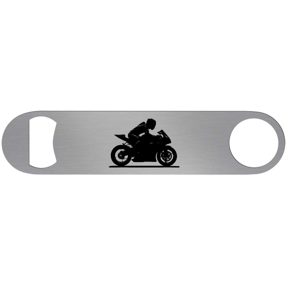 'Man on Sport Motorcycle' Bar Blade Bottle Opener (BR00020570)