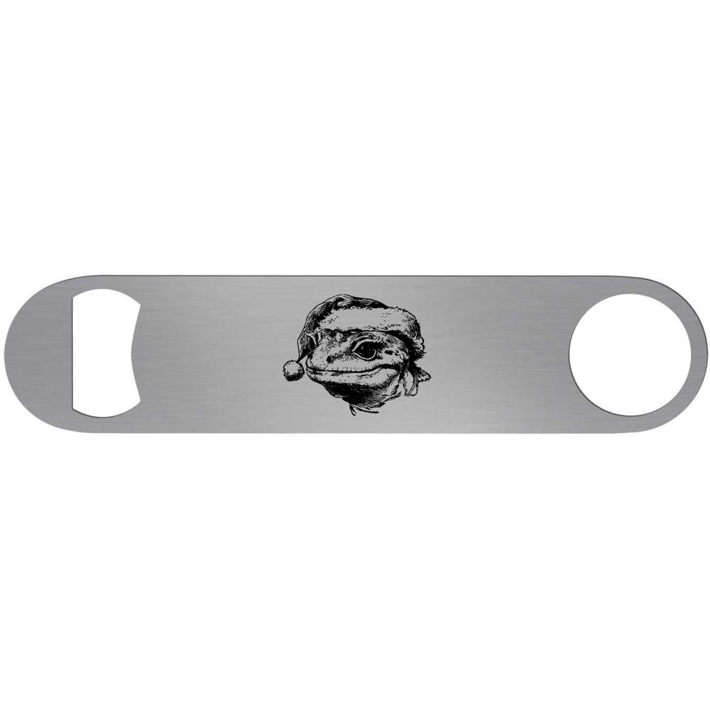 'Leopard Gecko Wearing Santa Hat' Bar Blade Bottle Opener (BR00023281)