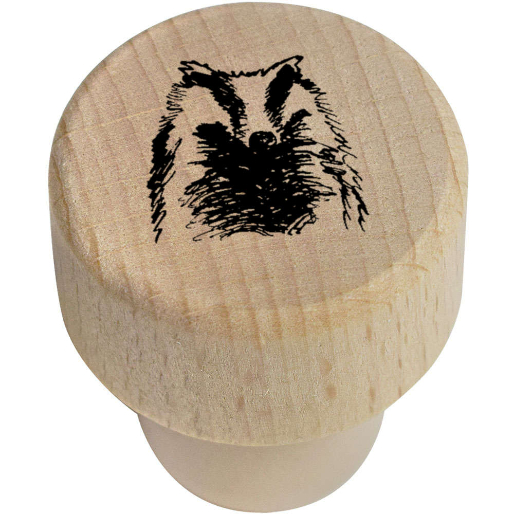 19mm 'Badger Face' Wooden Bottle Stopper / Cork (BS00007115)